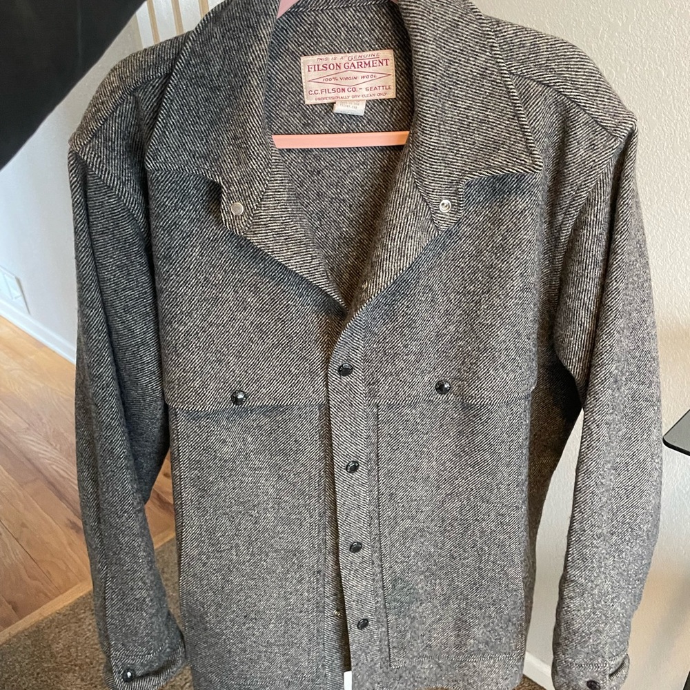 Vintage Filson Wool Jacket - Charcoal Gray Herringbone